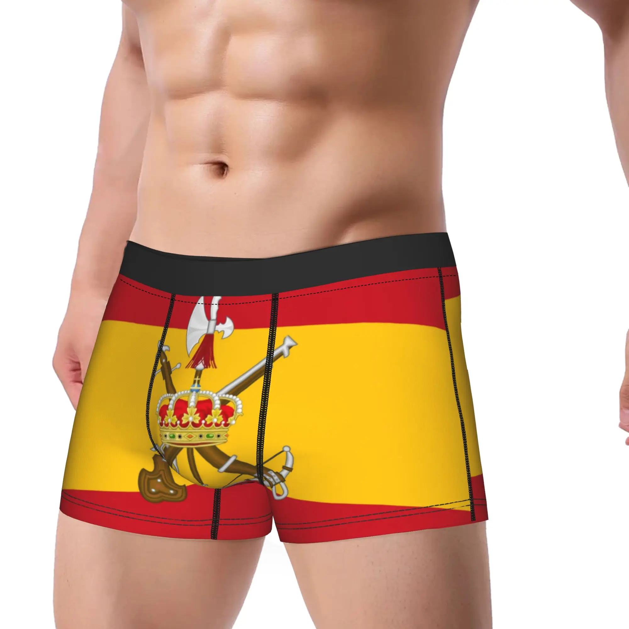 Men Spanish Legion Flag Underwear Spain Funny Boxer Briefs Shorts Panties Homme Soft Underpants Plus Size