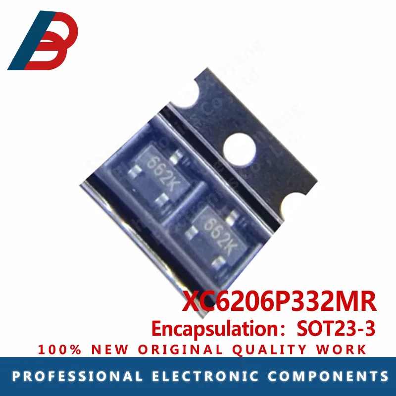 50 pcs/lot XC6206P332MR (662K) 3.3V/0.5A SOT-23 SMD