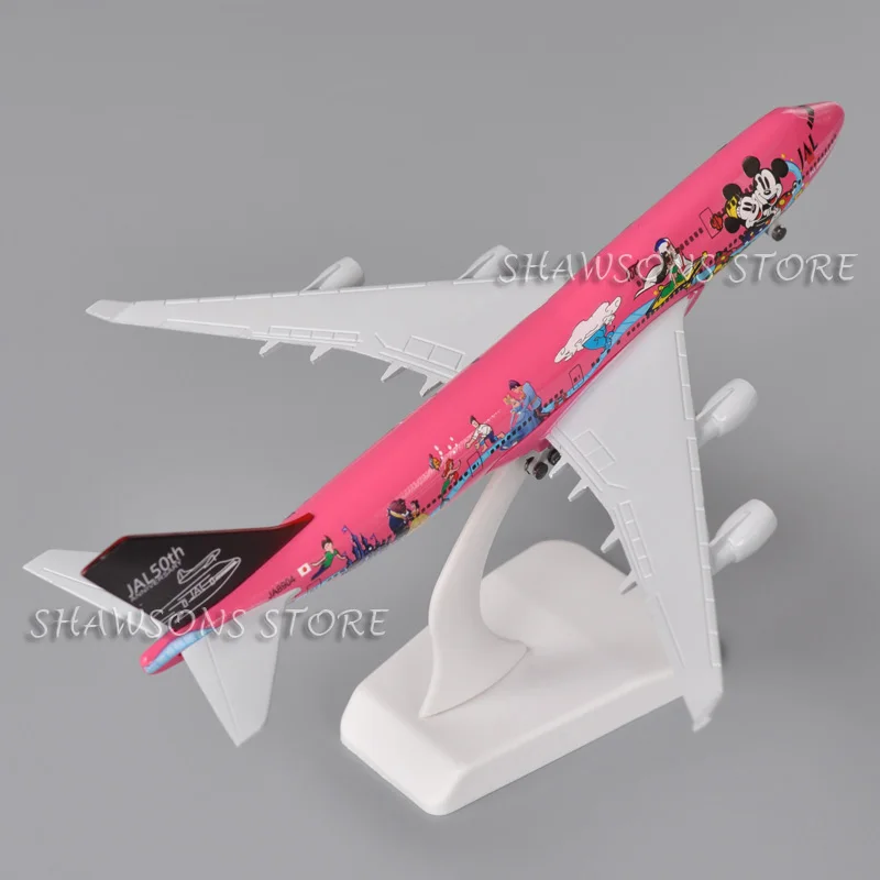 1:350 Diecast Metal Model Plane Toy Boeing 747 Cartoon Version Japan JAL Airliner Miniature Replica Collectible