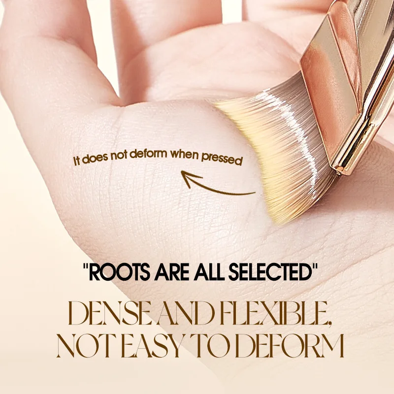 Seamless Crescent-Shaped Foundation Brush Non-Absorbent Flat Head Concealer Makeup Brush for Liquid Foundation