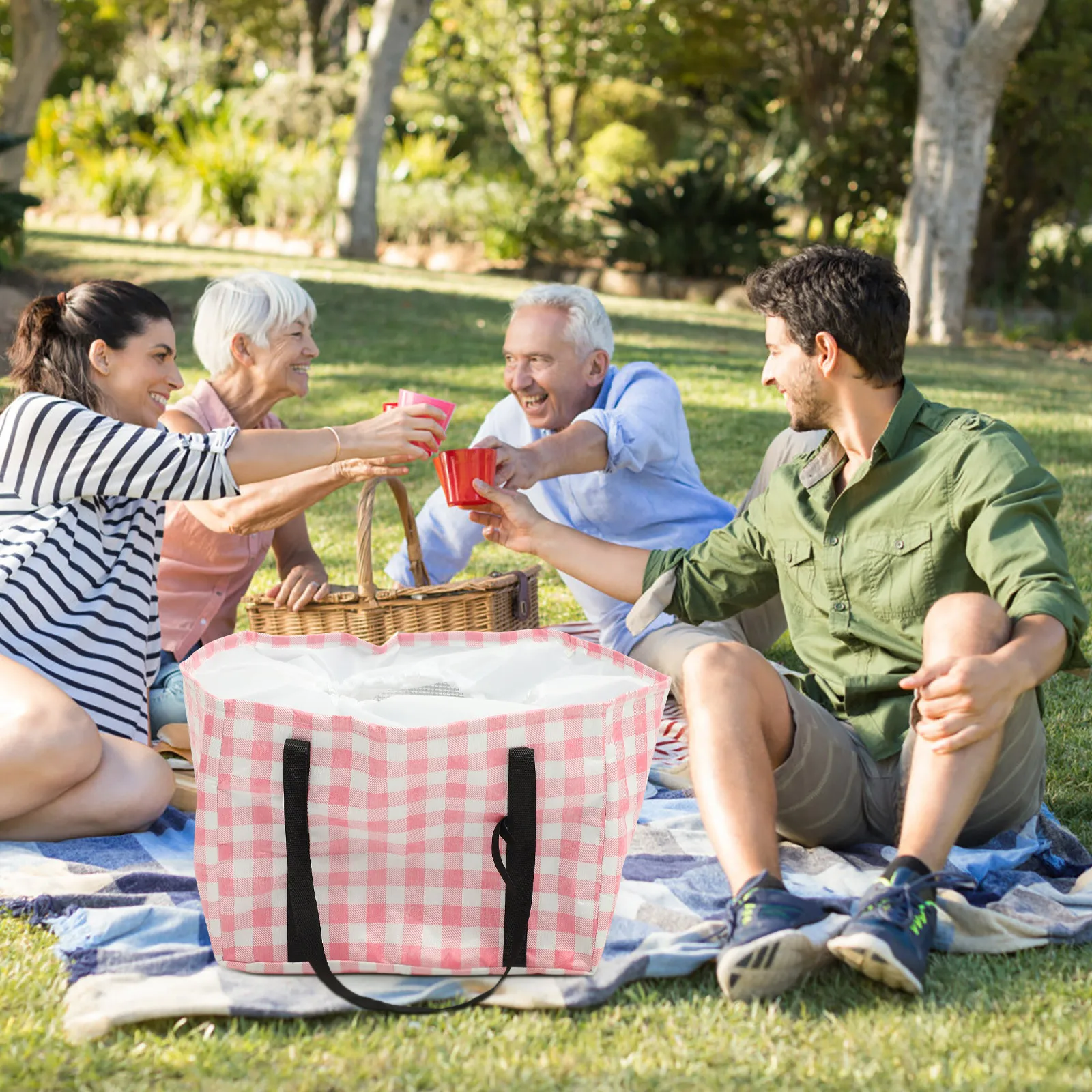 

Large Capacity Portable Picnic Bag Insulated Foldable Lunch Tote for Outdoor Camping Bento Carrier Thermal Food Storage Reusable