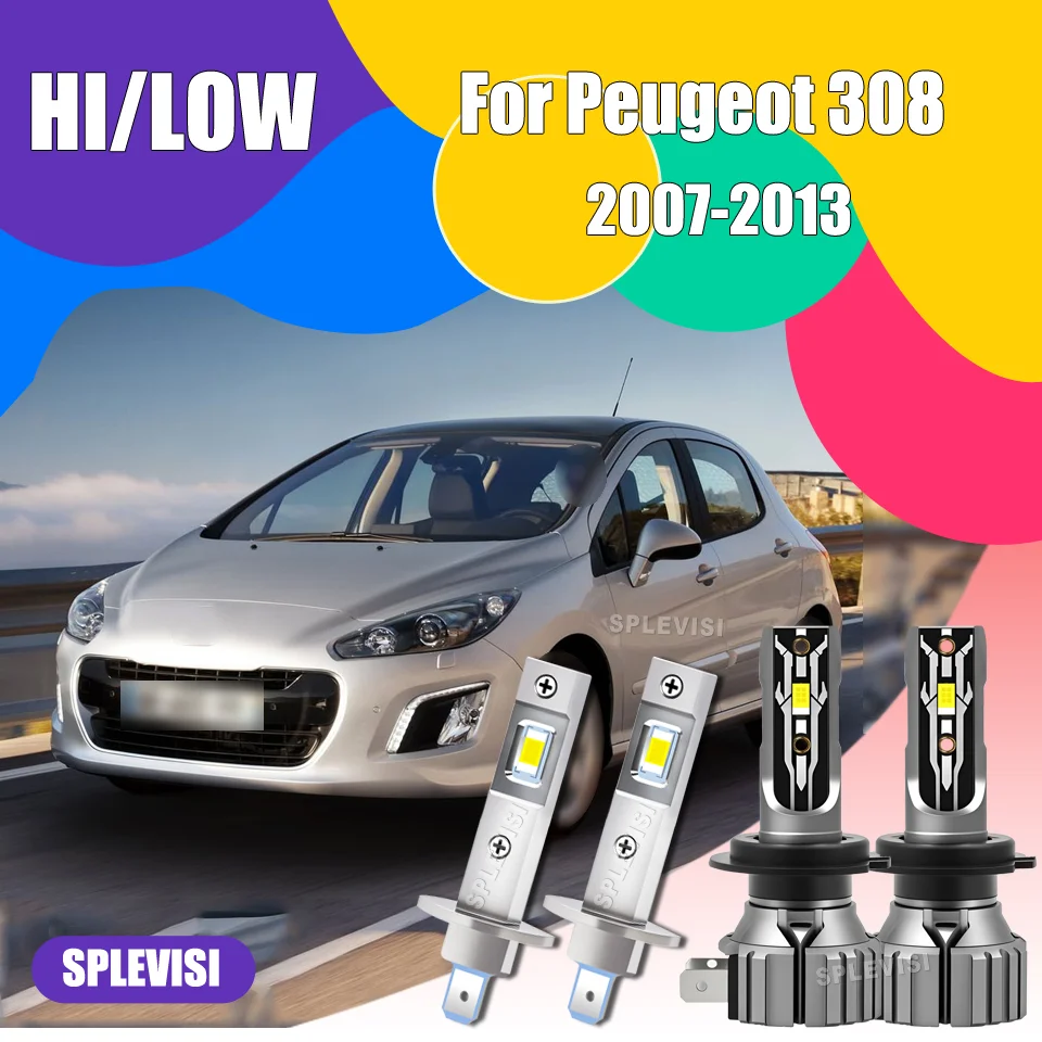 

2/4PCS Efficiency Heat Sink Cooling System H1 H7 LED Headlights High Low Beam For Peugeot 308 2007 2008 2009 2010 2011 2012 2013