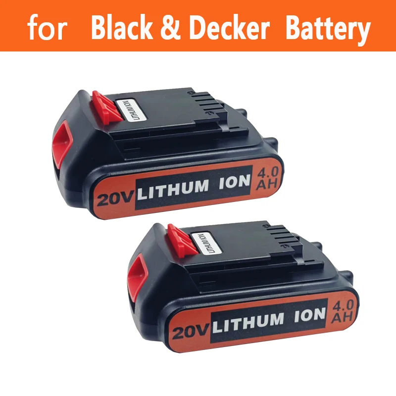 

18 В 8,0 Ач LB2X4020 Black & Decker 20 В Макс. литиевая батарея LBXR20 LB20 LBX20 BL2018 LST220 Аккумуляторные инструменты