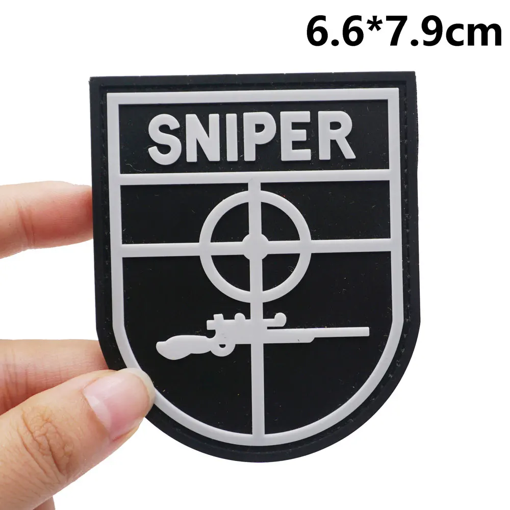 SNIPER Tactical PVC Patches with Hook and Loop Backing for Backpacks Clothing military Accessories