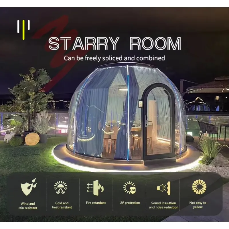 

Luxury Bubble Room Outdoor Prefab Dome Tiny House Modular Transparent Bubble Hotel Mobile Restaurant Cabin PC Starry Room