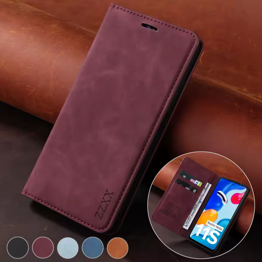 Кожаный чехол-книжка для Xiaomi Redmi 10 10C 9 9A 9C 9T Note 11 11S 11 Pro 10 10S 9 8T 7 Pro Mi Poco F3 X3 NFC M4 Pro 11T