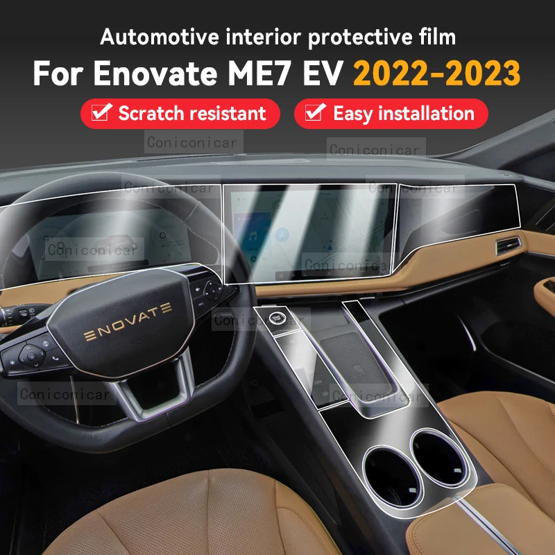 

For Enovate ME7 EV 2022 2023 Car Gearbox Panel Film Dashboard Protective Sticker Interior Screen Anti-Scratch Film Accessories