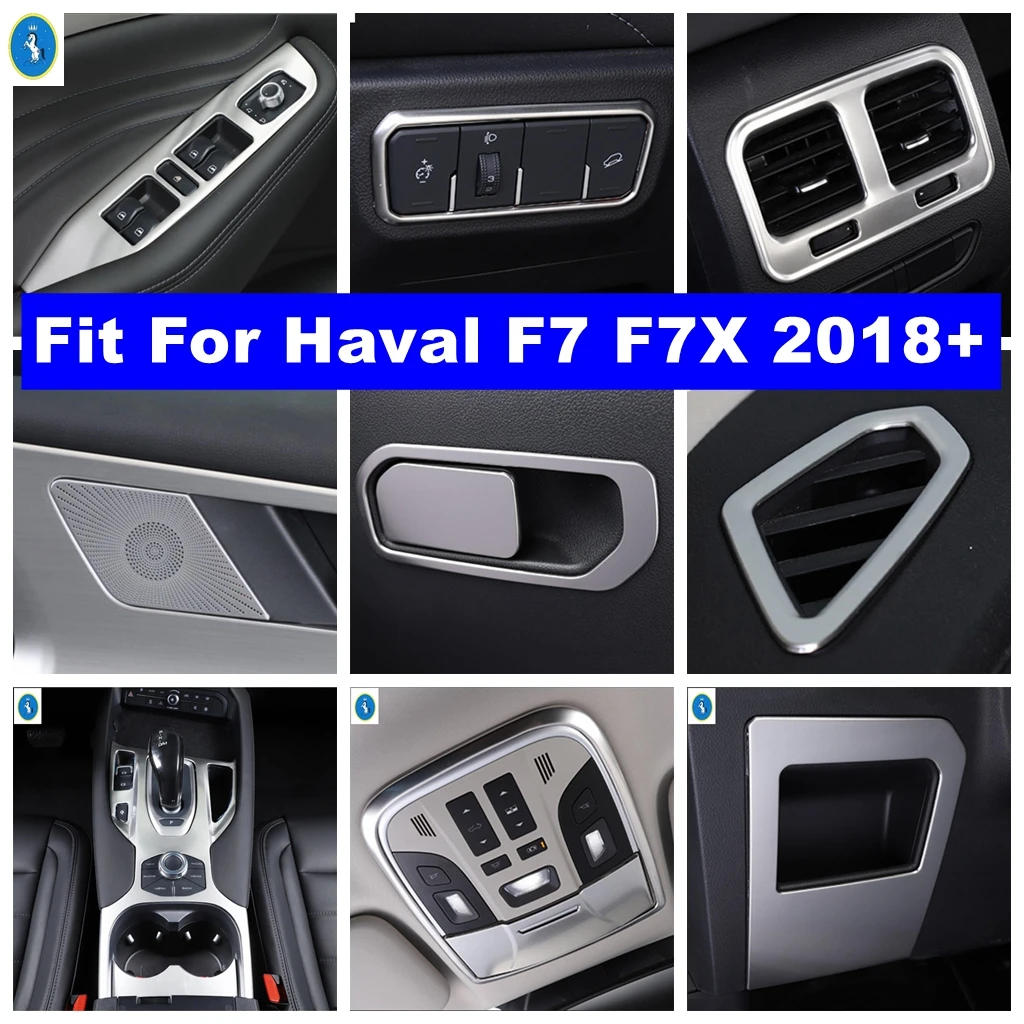 

Stainless Reading Lamps / Air AC Outlet Vent / Center Control Panel Cover Trim For Haval F7 F7X 2018 - 2021 Silver Accessories