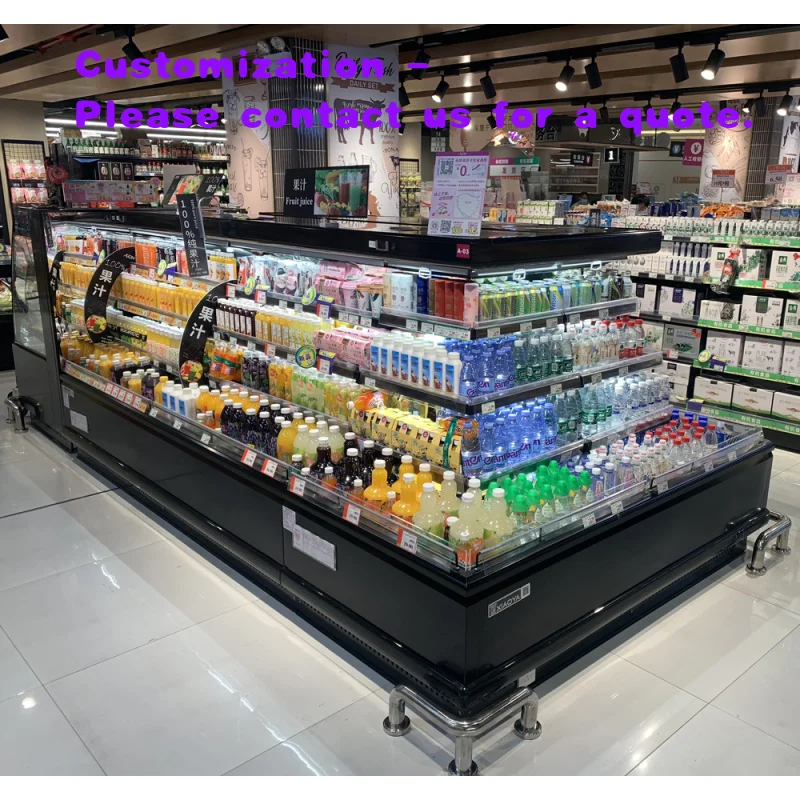

custom.Hot Seller Supermarket Upright Open Display Fridge Large Capacity Cooling Refrigerator Beverage Cooler