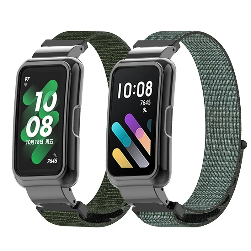 النايلون نسج المعصم الفرقة ل الشرف الفرقة 6 7 الذكية الفرقة اكسسوارات حزام لهواوي الفرقة 7 6 سوار حافظة معدنية حامي الوفير