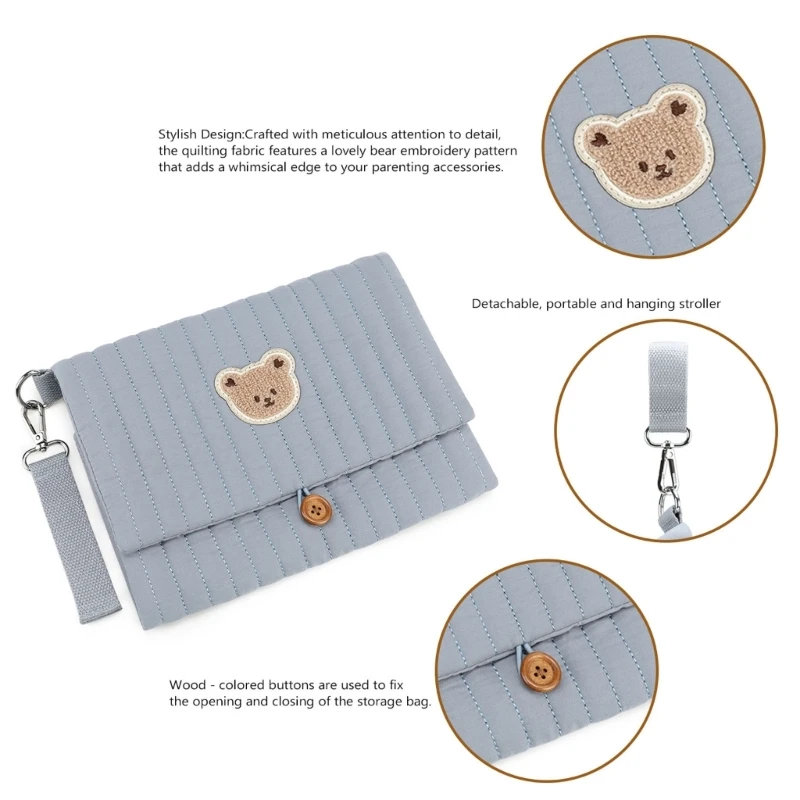 منظم حفاضات الأطفال المحمول مع مساحات تخزين لعربات الأطفال، تصميم قابل للطي من أجل الأبوة والأمومة