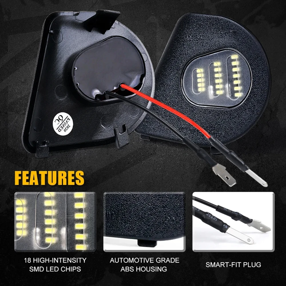 2 قطعة LED الأبيض الجانب مرآة مصباح إشارة ل دودج رام 1500 2500 3500 4500 5500 2010-2019 السوبر مشرق البركة ضوء 12 فولت 68087238A