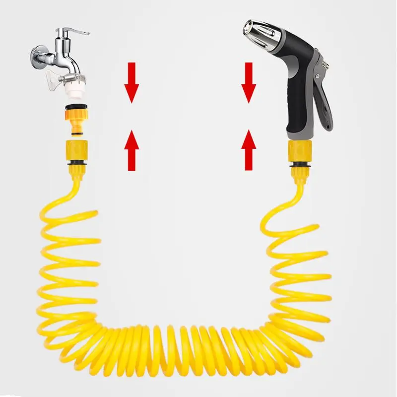 Wysokociśnieniowy pistolet na wodę do mycia samochodów, sprężynowa chowana rura wodna, zestaw gospodarstwa domowego, narzędzie do wody z kranu,