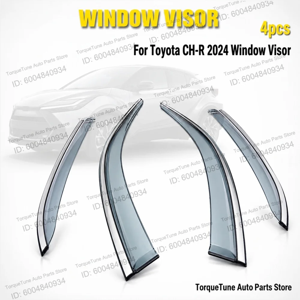 Premium In Channel Easy Installation Durable Aerodynamic Weather Resistant Window Visor For Toyota CH-R 2024 Direct Fit Rain