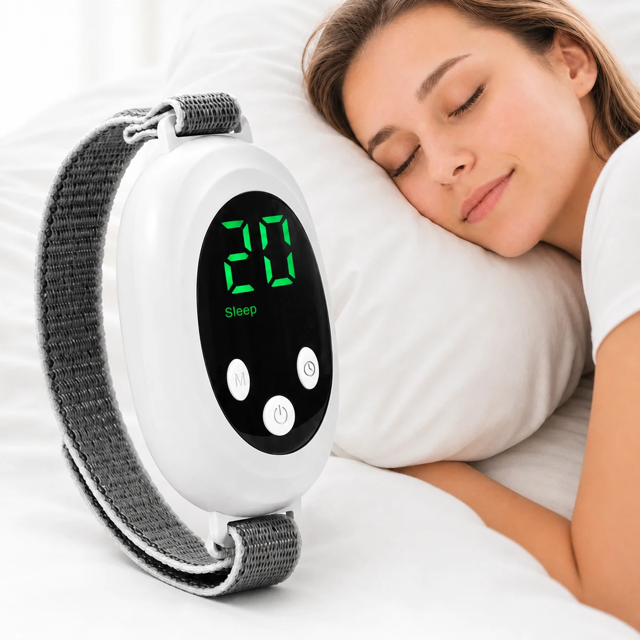 Handheld Sleep Aid Device 20 Levels Microcurrent Palm Pulse Massager Machine Sleep Instrument for Insomnia Stress Anxiety