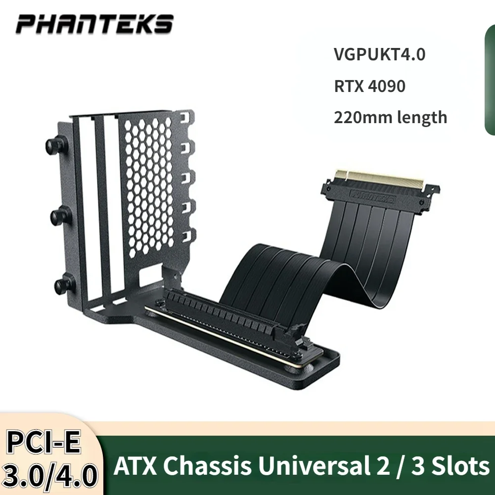 

Phanteks VGPUKT 4.0 GPU PCIE 4.0/3.0 X16 220mm Flexible Riser Cable VGA RTX 4090 Vertical Bracket PC ATX CASE PCI-E 7 Slot Mount