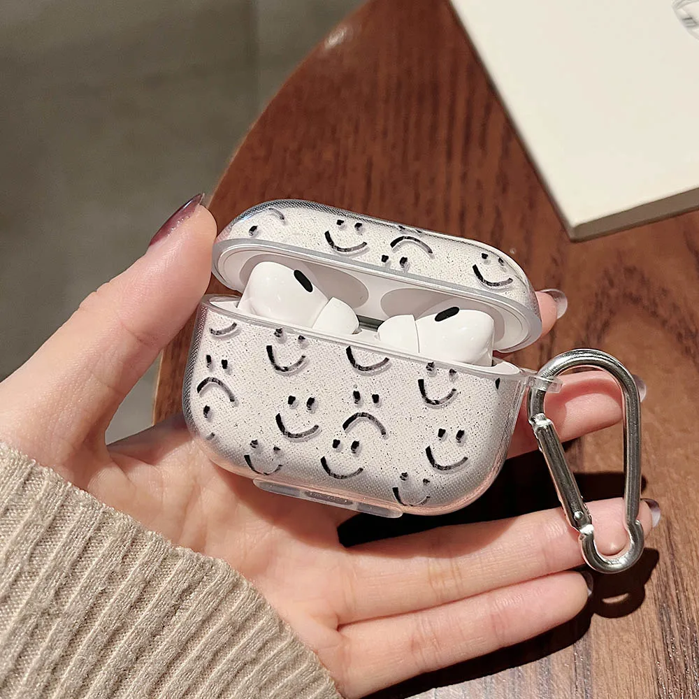 Tai Nghe Chụp Tai Dành Cho Tai Nghe AirPods Pro 2 Kim Tuyến Trái Tim Tình Yêu Nhiều Màu Sắc Bao Funda Cho Không Khí Quả 2 3 Trong Suốt TPU Mềm Dẻo ốp Lưng Có Móc Treo