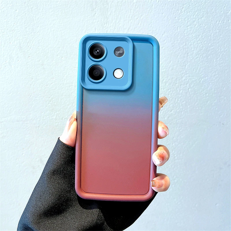 Luxury Gradient Silicone Case for Xiaomi POCO X6 Pro Camera Lens Screen Protector Cover