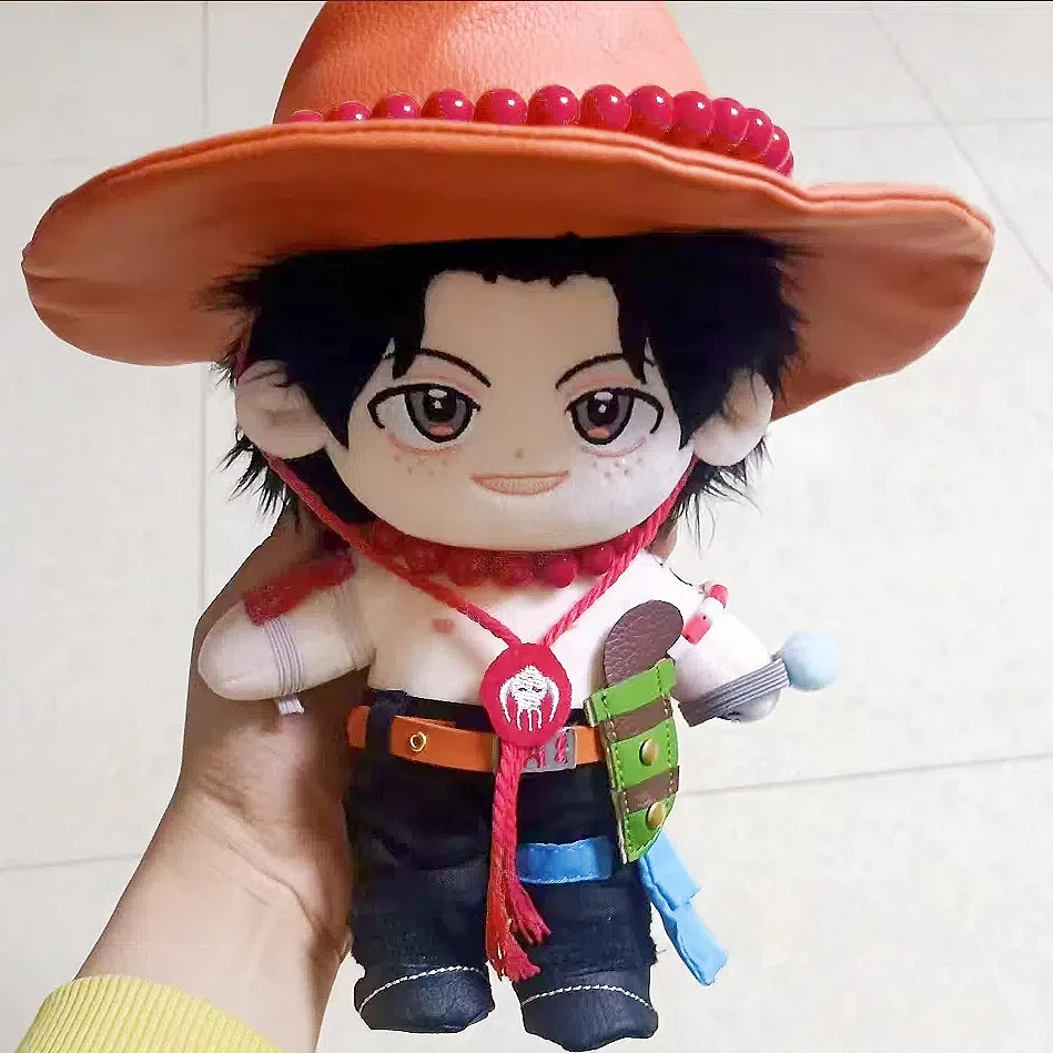 20 cm Anime One Piece Ace Cartoon Kinder Erwachsene Dress-up Puppet COS Niedliche Gefüllte Plüschpuppe Sammlerstück Geburtstagsgeschenk Spielzeug