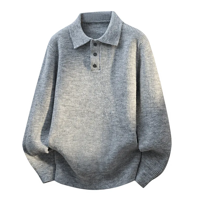 

Новые весенние мужские свитера-поло с лацканами, верхняя одежда, свободные деловые повседневные вязаные свитера, качественные мужские однотонные пуловеры, пальто 4XL