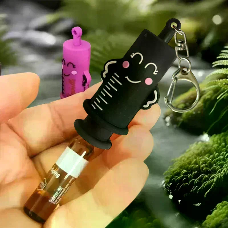 Syringe Shaped Ampoule Bottle Opener Keychain Rubber Cutter Aid Medication Vial Breaker Tool For Home Nurses Doctors
