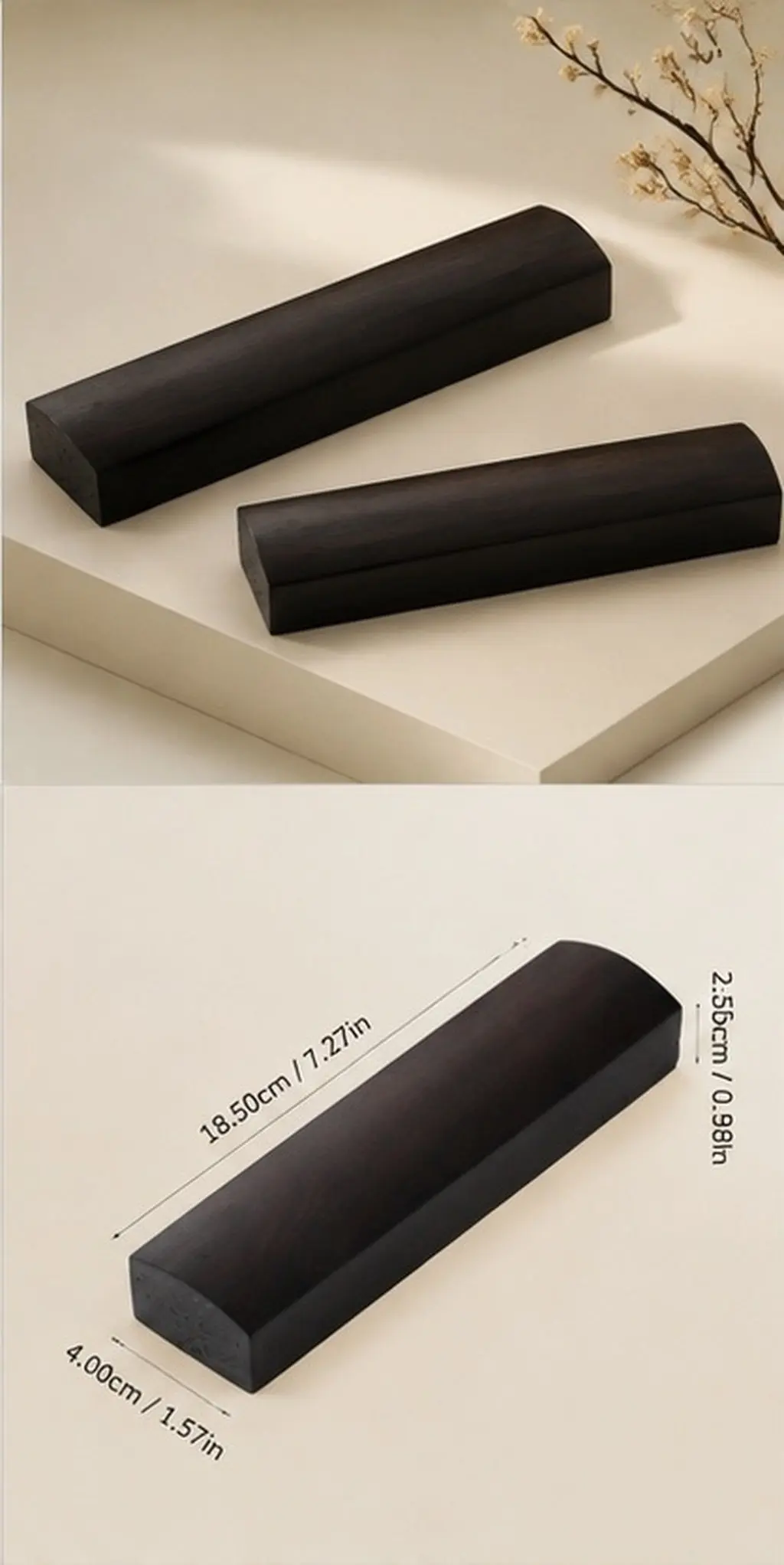 Calligraphy Paper Weight Wooden Rectangular Paperweight Natural Wood Grain Finish Safe Smooth Edges Calligraphy Practice Office