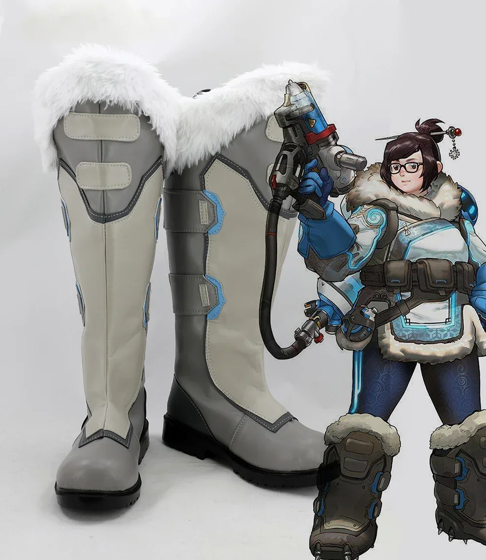 Overwatchs Soldier 76 Mei Cosplay Long Boots Custom Made Anime Game Costume Shoes for Men Women