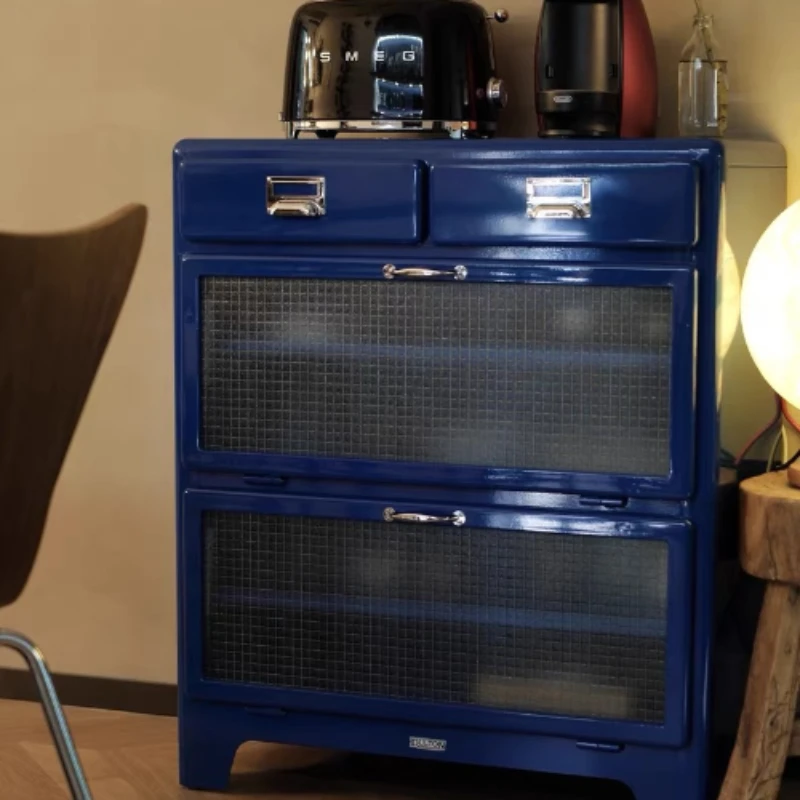 Dinner side cabinet, wine cabinet, coffee and tea, two drawers, two doors, glass storage