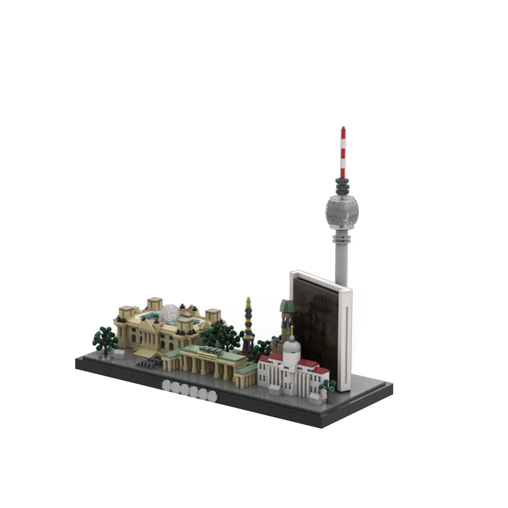 MOC Berühmte Stadt Wahrzeichen Architektur Berlin Skyline Klassische Bausteine DIY Modell Ziegel Spielzeug kinder Geschenke Sets