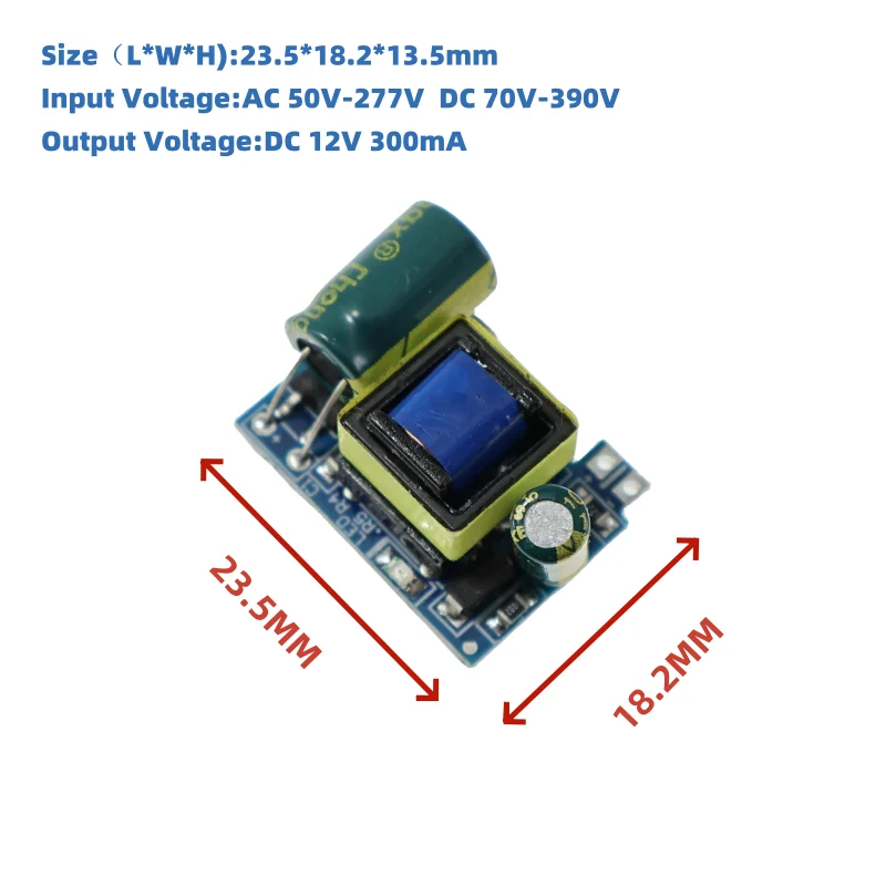 AC50V-277V To DC12V 300mA 5V 700mA Step-Down  Transformer Power Supply Precision Buck Converter Isolated Switching Power Module