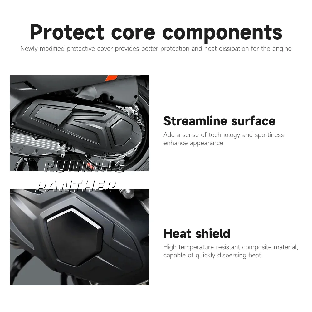 New For Vespa GTS 300 GTS300 HPE GTV 300 GTV300 Accessories Engine Cover Plastic Heat Shield Insulation Protector