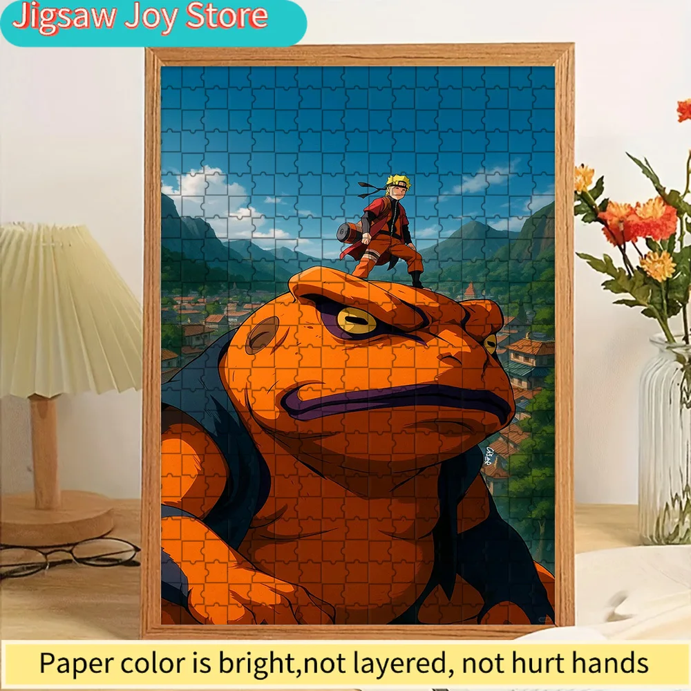 Rompecabezas de papel con escena de Naruto Uzumaki y Gamakichi montando a Toad, material de papel grueso de primera calidad, impresión HD vívida, educativo