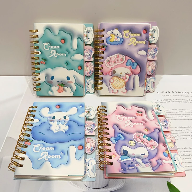 1Pc Random Sanrio Anime Notebook Hello Kitty Kuromi Student Coil Book Daily Weekly Agenda Planner Notepad Office School Supplies