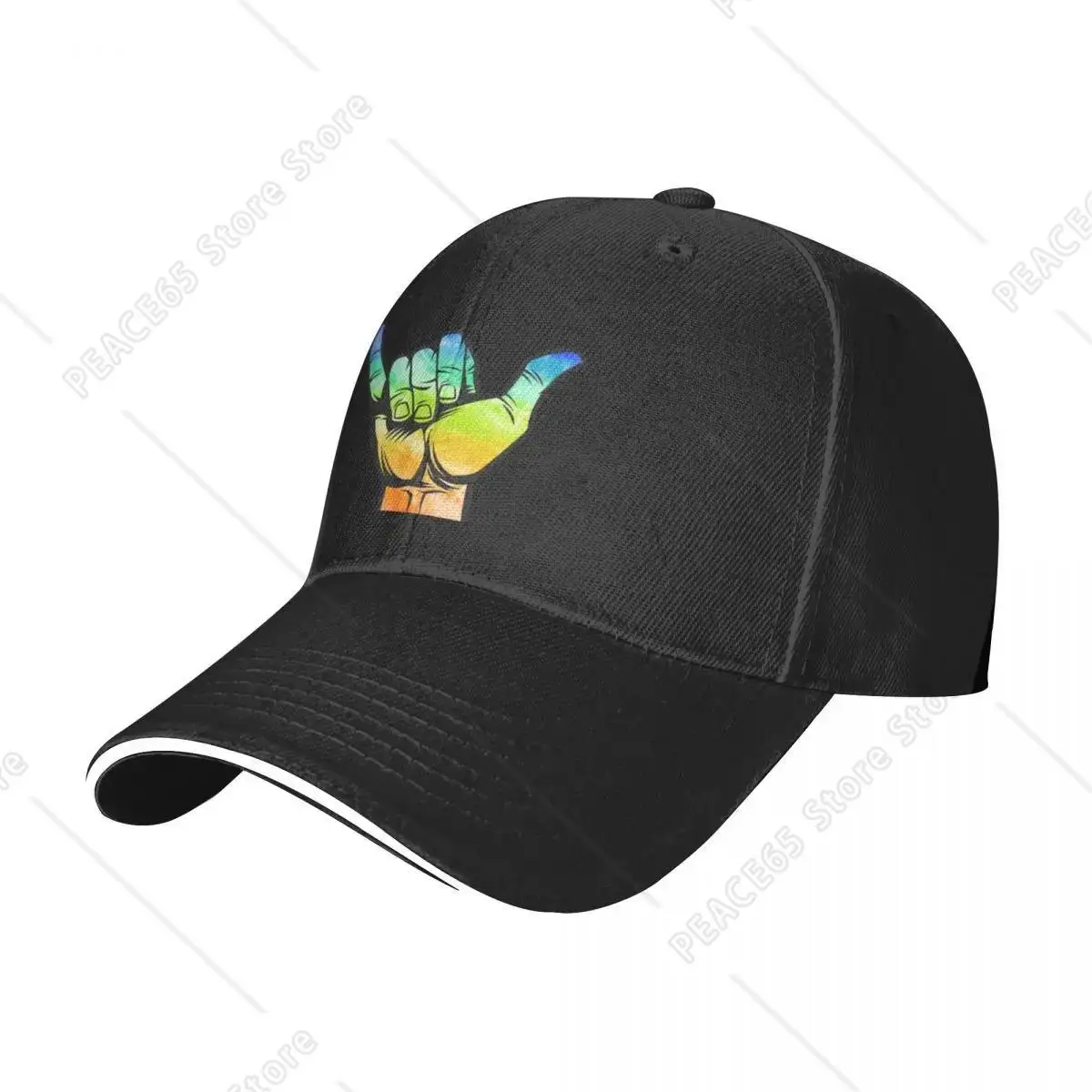 Tie Dye Shaka Shuckas Hang Loose Surf Sign Baseball Cap Sun Hat Golf Man Outdoor Beach Fisherman Hat Sun Protection Uv