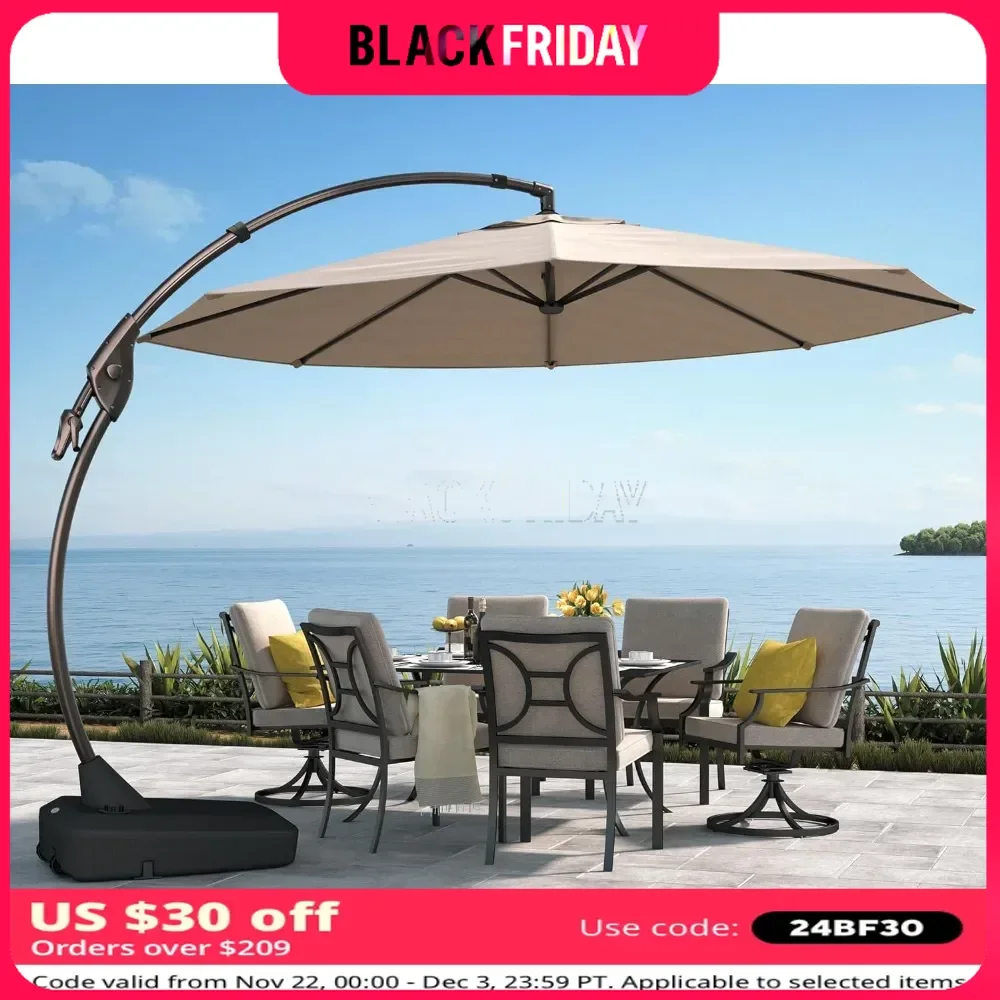 Patio Umbrellas for Double Sided with Base, 99.9% UV-resistant and Superior Resistance, 11ft Outdoor Umbrella