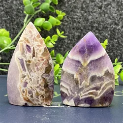 Fantasy Amethyst Crystal Tower Free Form Torch Hand Carved Healing Aura  Feng Shui  Warding Off Evil Spirits  Home Decoration