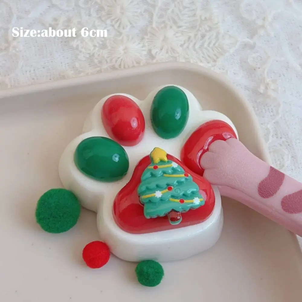 새로운 느린 리바운드 고양이 발 짜기 장난감 크리스마스 트리 소프트 꼬집고 감압 장난감 TPR 재미 있은 스트레스 릴리프 장난감