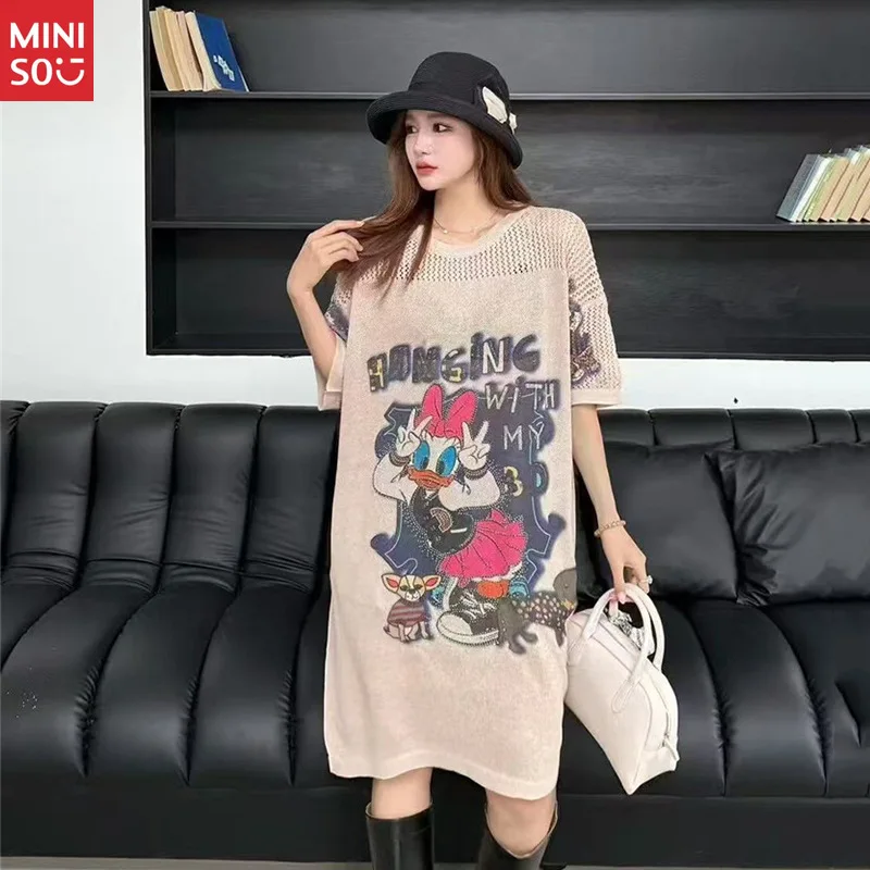 فستان ديزني مقاس كبير 2025، فستان متوسط الطول مصمم للصيف