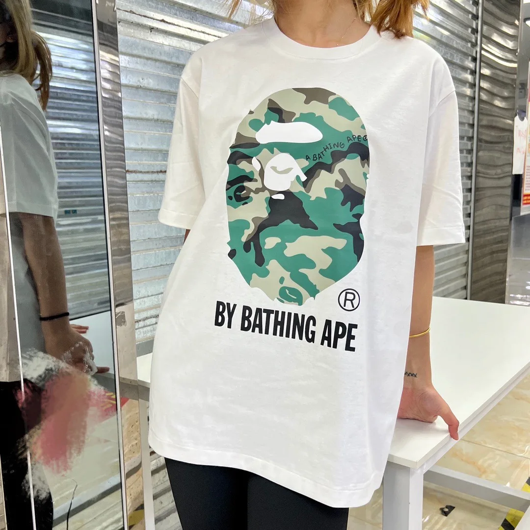 （Miniso）Men Bape Cotton Tshirt Streetwear Oversized T-Shirts Band Cotton Tshirt Tees Women Cotton Tshirt Top Men Clothing