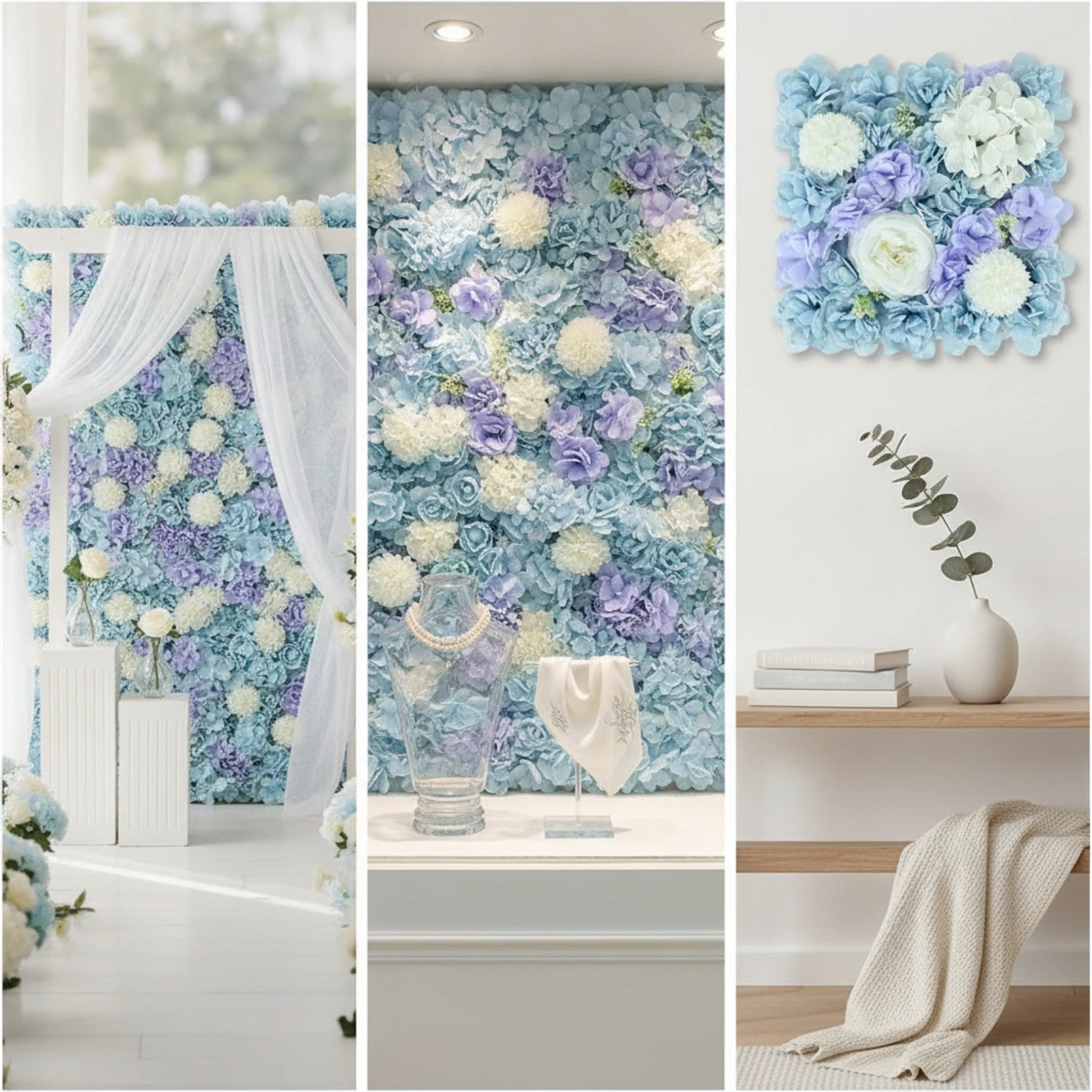 Artificial Flower Wall Panel Layered Flower Wall Panel 3D Elegant for Event Planners, Weddings, Photo Shoots