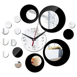 2024 New Wall Clock Watch Quartz Acryli Mirror Modern Wall Stickers 3D Arrival Design Luxury Cllocks Living Room Decration