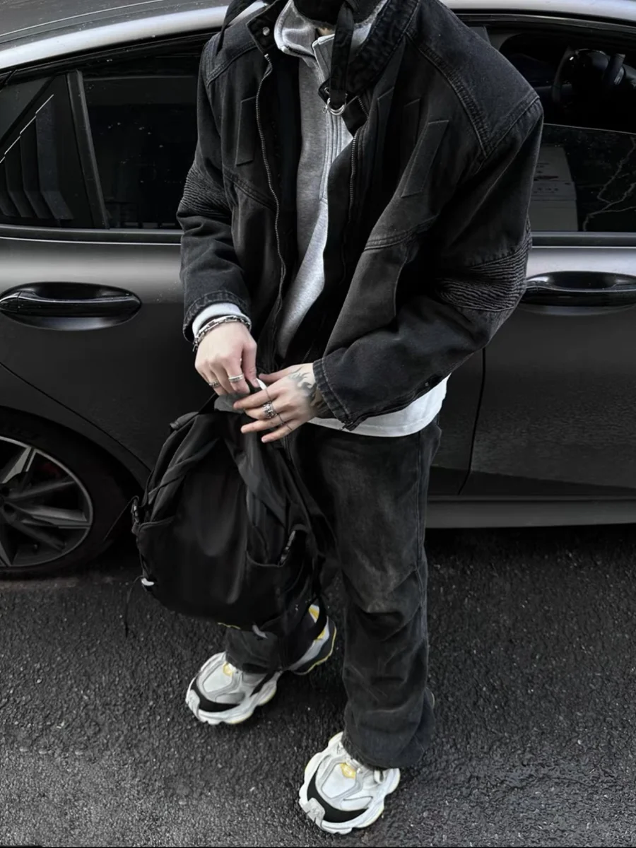 

Мужской джинсовый джинсовый джинт в американском стиле ретро, весна-осень, новый дизайн, сенсация, 3D рельефный дизайн, джерт