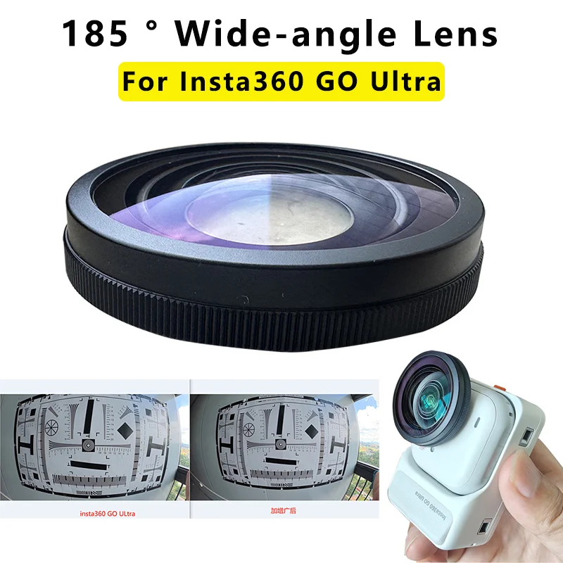 For Insta360 Go Ultra Camera 185° Wide-angle Lens Filter Widening Visual Field For INSTA 360 GO ULTRA  Aluminum Frame Accessory