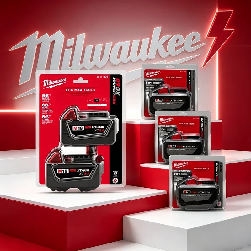 Milwaukee M18 XC8.0 18V Battery 48‑11‑1890 2629‑20 2641‑20 2704‑20,Multi‑layer Safety Protection,For Milwaukee Cordless Tools