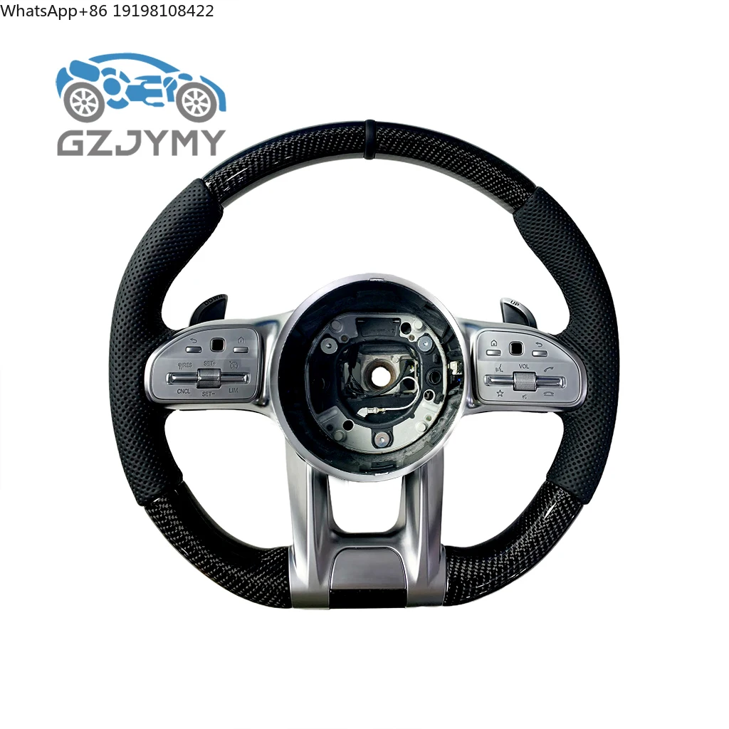 Custom Carbon Fiber & Leather AMG Steering Wheel for Mercedes-Benz Fits GLC/GLE/CLS/G/GT/E63/S63/W204/W205/W212/W222 and More