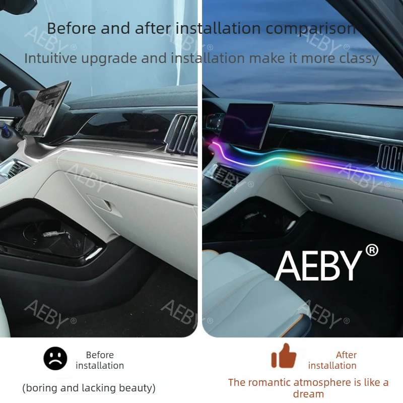 

For BYD Seal U DM-i 2020-2025 64 Color LED Ambient Light,decorate,Car Center Console Ambient Lighting,64 RGB Colors,USB lossless