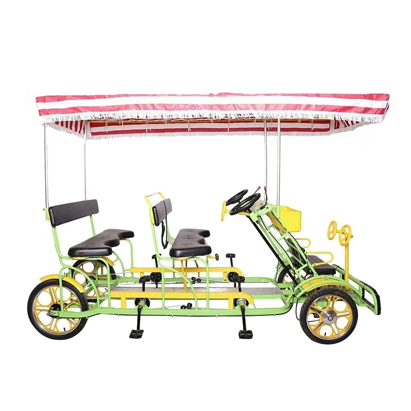 

Factory 2024 New Model Direct Sales New Design Double Quad Bike Sightseeing Tandem Bicycle Four People Bicycle Tandem