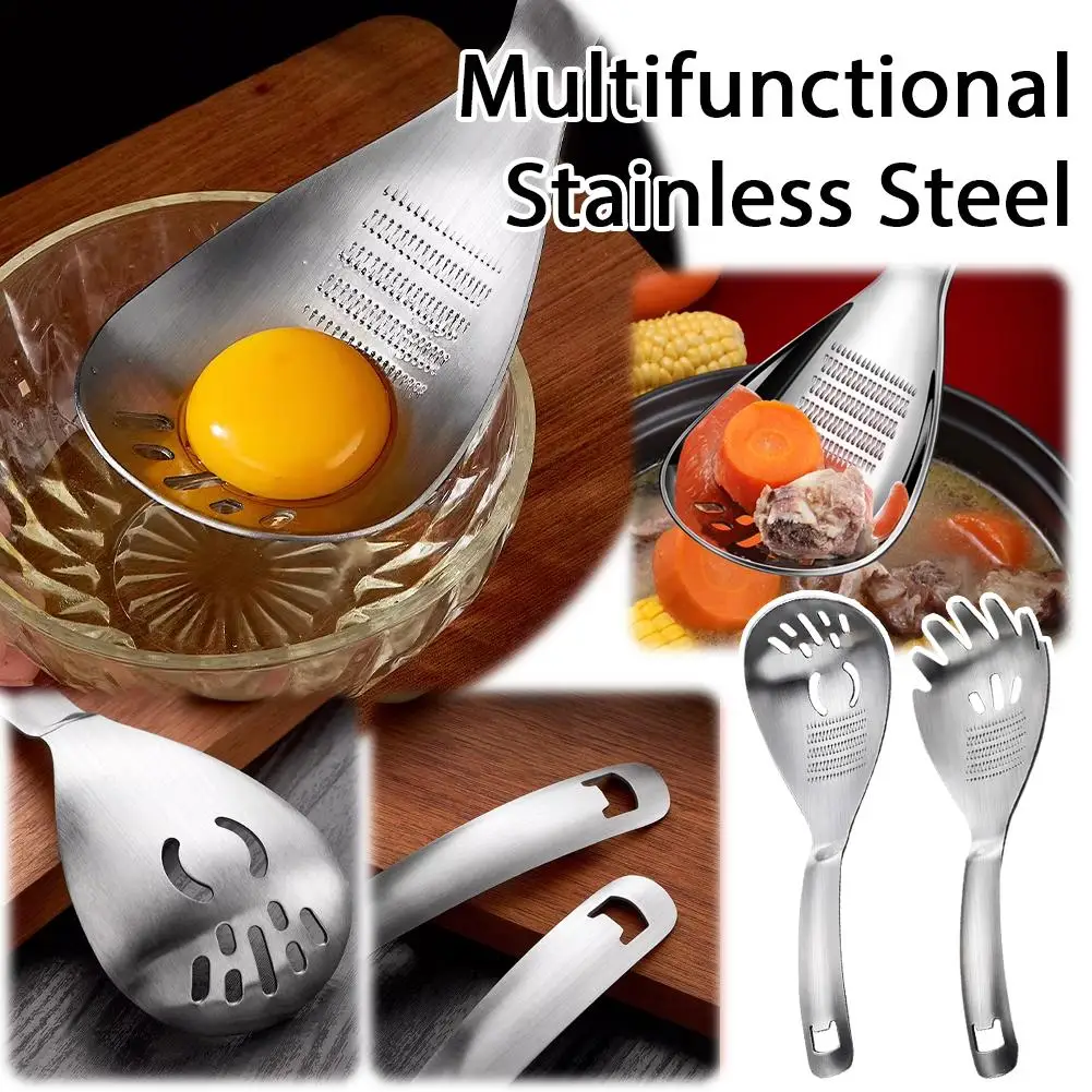 Multifunctional Stainless Steel Kitchen Utensil for Cooking Garlic Ginger Vegetable Grater Grinder Spoon Kit Kitchen Supplies