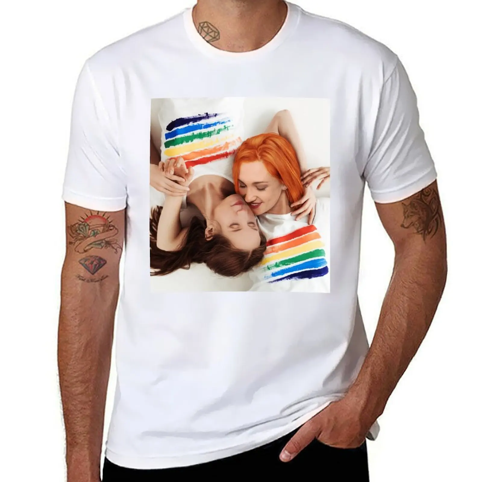Wayhaught Pride LGBTQ+ 티셔츠 - Nicole Haught Waverly Earp Wynonna Earp 티셔츠 남성용 티셔츠 티셔츠