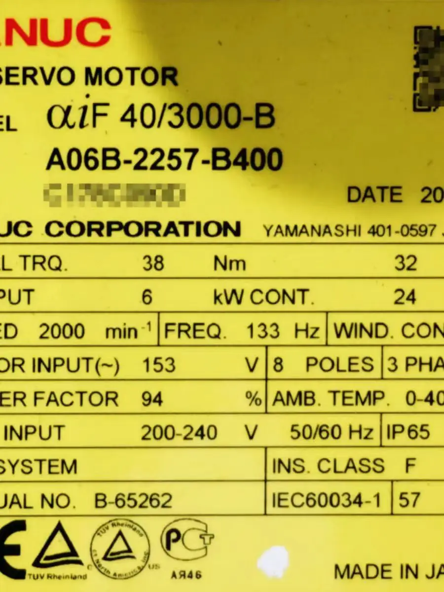 

A06B-0257-B400 Fanuc servo motor tested ok